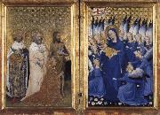 unknow artist Richard II of England presented to the Virgin and Child by his patron Saint John the Baptist and Saints Edward and Edmund oil painting picture wholesale